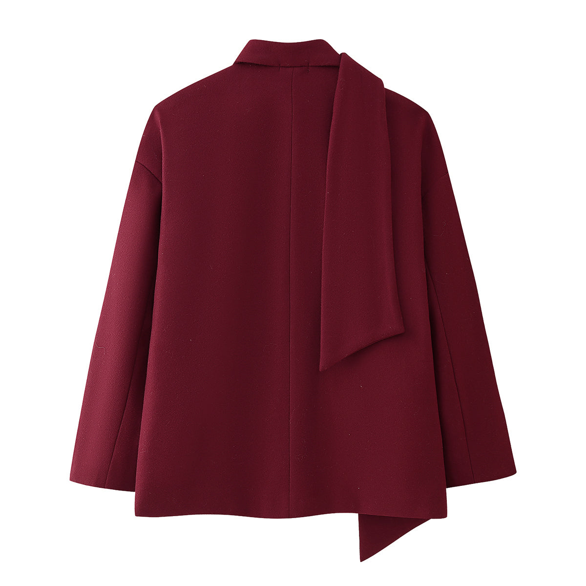 Women’s Single-Breasted Scarf Woolen Coat – Elegant & Warm Autumn Winter Outerwear
