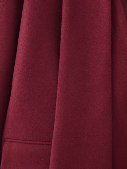 Women’s Single-Breasted Scarf Woolen Coat – Elegant & Warm Autumn Winter Outerwear
