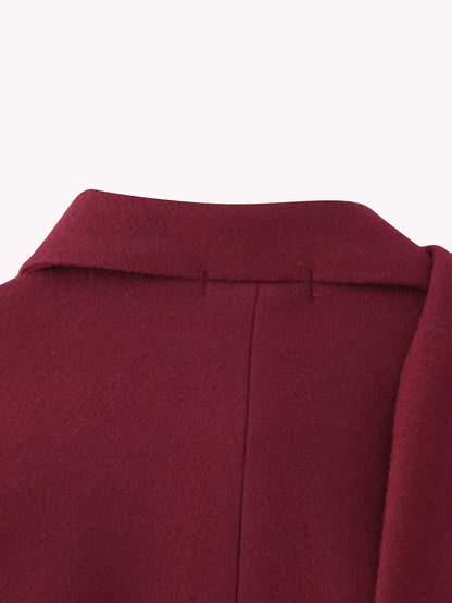 Women’s Single-Breasted Scarf Woolen Coat – Elegant & Warm Autumn Winter Outerwear