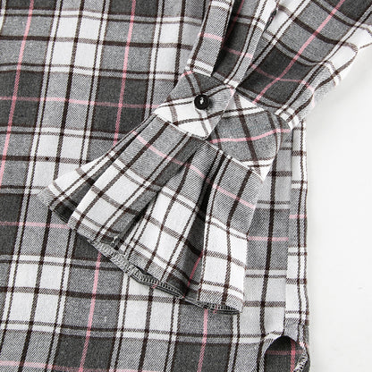 Women’s Retro Plaid Long-Sleeved Shirt – Loose Fit Casual Polyester Cotton Shirt for Autumn & Winter